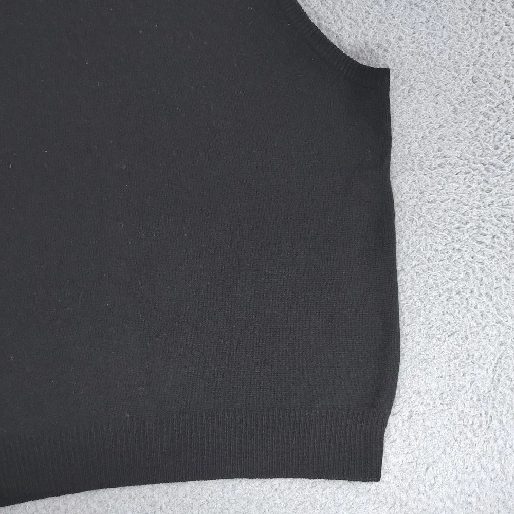 VTG Polo Ralph Lauren Sweater Vest Mens Large Black 100% Lambswool Pullover